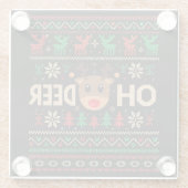 ああ鹿の醜いクリスマスセーター ガラスコースター (裏面)