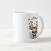 ああ鹿クリスマスだ！かわいいトナカイのマグカップ ジャンボコーヒーマグカップ (正面右)