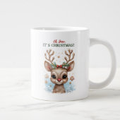 ああ鹿クリスマスだ！かわいいトナカイのマグカップ ジャンボコーヒーマグカップ (右)