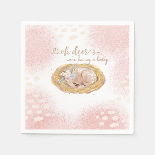 ああ鹿ベビーだ スタンダードカクテルナプキン (正面)