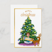 ああ鹿メリークリスマスカード2022 サンキューカード (正面/裏面)