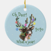 ああ鹿何の年クリスマスパンデミック2020 セラミックオーナメント (裏面)