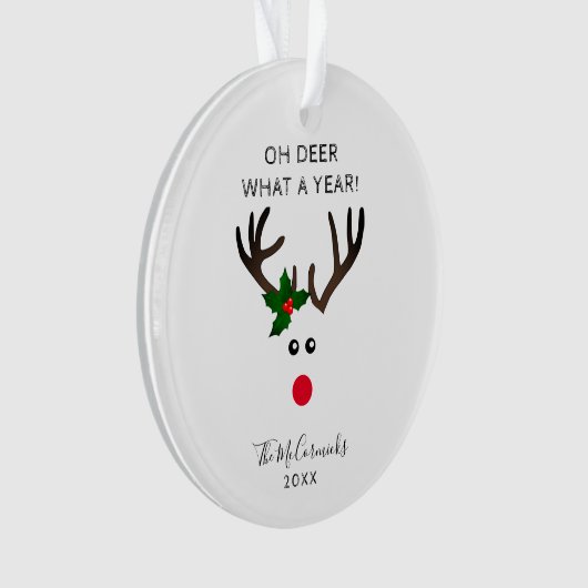 ああ鹿年引用文トナカイの名前年 オーナメント (正面)