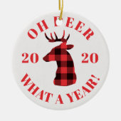 ああ鹿2020年バッファロープライドのクリスマス セラミックオーナメント (正面)