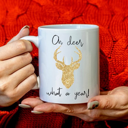 ああ鹿、なんて年!楽しいクリスマス コーヒーマグカップ