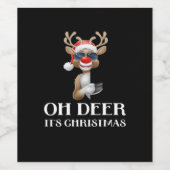 ああ鹿！クリスマスのトナカイスタイル ワインラベル (シングルラベル)