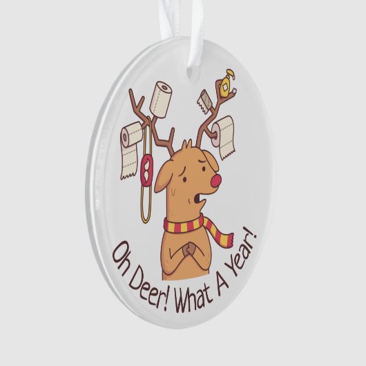ああ鹿、何の年、トナカイとトイレの紙 オーナメント (正面)