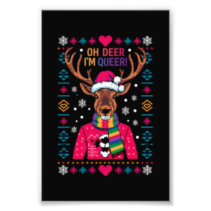 ああ鹿、私はクィアだ レズビアン+ゲイ プライド クリスマス ウケ狙い フォトプリント           