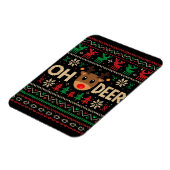 ああ鹿！醜いクリスマスセーター パズル マグネット (左側)