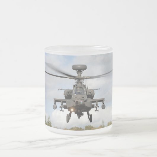 ああ64人のアパッシュの長弓のhelocopterの軍隊 フロストグラスマグカップ (中央)