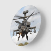 ああ64人のアパッシュの長弓のhelocopterの軍隊 ラウンド壁時計 (傾斜)