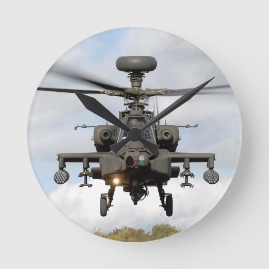 ああ64人のアパッシュの長弓のhelocopterの軍隊 ラウンド壁時計 (正面)