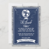 「ああ、ありがとう！」 アドベンチャートラベルマップベビーシャワー サンキューカード (正面)