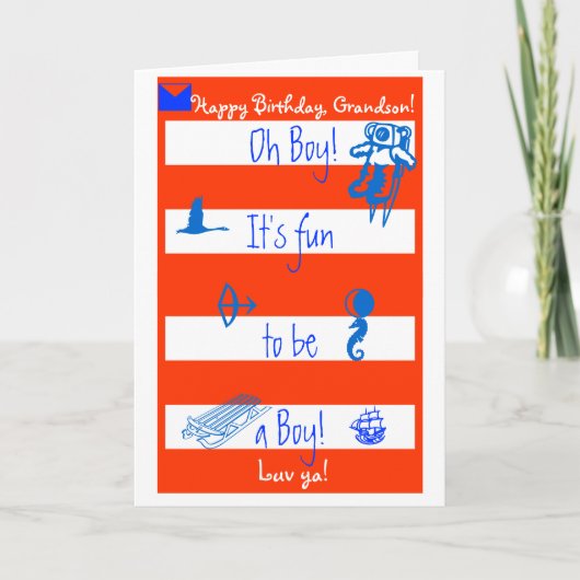 ああ!  それは男の子であるおもしろいです!  幸せなB日のグランド カード (正面)