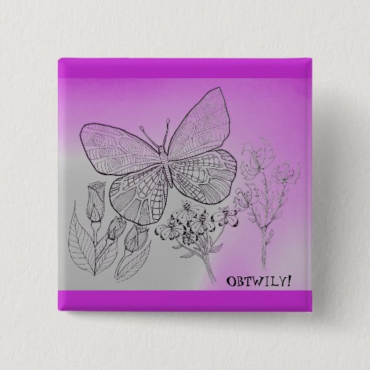 ああ、ところで、私は愛します! - OBTWILYボタン 缶バッジ (正面)