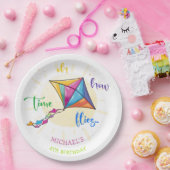 ああ、どのように時間が水の色の凧の誕生日を飛ぶ ペーパープレート (パーティー)