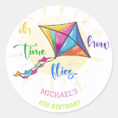 ああ、どのように時間が水の色の凧の誕生日を飛ぶ ラウンドシール (正面)