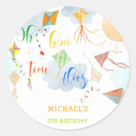 ああ、どのように時間が水の色の凧の誕生日を飛ぶ ラウンドシール