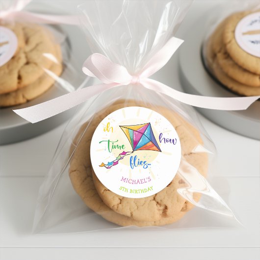 ああ、どのように時間が水の色の凧の誕生日を飛ぶ ラウンドシール