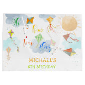 ああ、どのように時間が水の色の凧の誕生日を飛ぶ ラージペーパーバッグ (裏面)