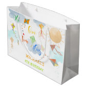 ああ、どのように時間が水の色の凧の誕生日を飛ぶ ラージペーパーバッグ (裏面アングル)