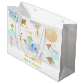 ああ、どのように時間が水の色の凧の誕生日を飛ぶ ラージペーパーバッグ (正面アングル)