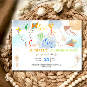 ああ、どのように時間が水の色の凧の誕生日を飛ぶ 招待状