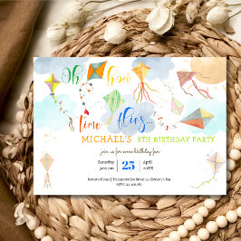 ああ、どのように時間が水の色の凧の誕生日を飛ぶ 招待状