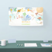 ああ、どのように時間が水の色の凧の誕生日を飛ぶ 横断幕 (トレードショー)