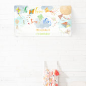 ああ、どのように時間が水の色の凧の誕生日を飛ぶ 横断幕 (インサイチュ)