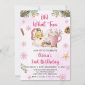 ああ!どんなおもしろいクリスマスクッキー誕生日パーティー 招待状 (正面)