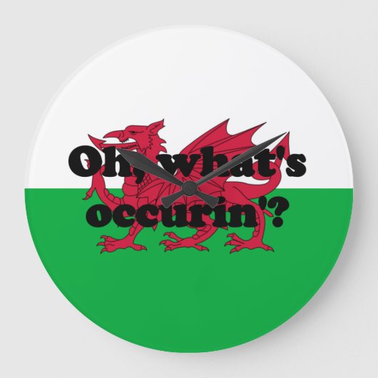 「ああ、なにがあったの？」 ラージ壁時計 (正面)