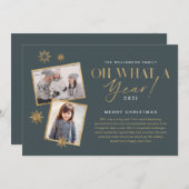 ああ、なんて一年だ！レビュー年金ゴールドとグレー2写真 シーズンカード (正面/裏面)