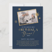 ああ、なんて一年だ！Year in Review金ゴールド&ネイビー1写真 シーズンカード (正面)