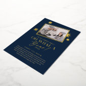 ああ、なんて一年だ！Year in Review金ゴールド&ネイビー1写真 箔シーズンカード (回転した状態)