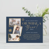 ああ、なんて一年だ!Year in Review金ゴールド&ネイビー3写真 シーズンカード (スタンド正面)