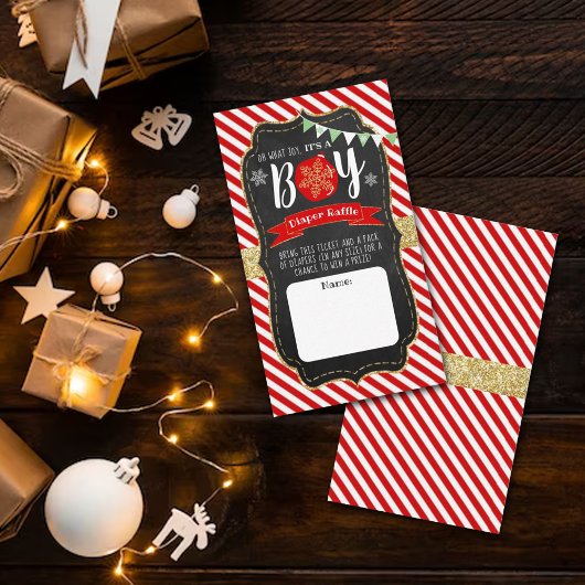 「ああ、なんて喜ぶんだ、男の子なんだ！」 クリスマスベビーシャワー エンクロージャーカード