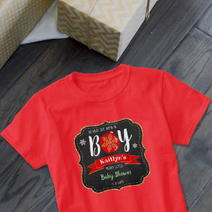 「ああ、なんて喜ぶんだ、男の子なんだ！」 クリスマスベビーシャワー Tシャツ
