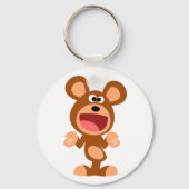 「ああ、まあ…」 Shruging Cartoon Bear Keychain キーホルダー (正面)
