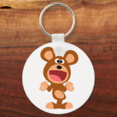 「ああ、まあ…」 Shruging Cartoon Bear Keychain キーホルダー (正面)