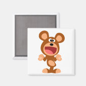 「ああ、まあ…」 Shruging Cartoon Bear Magnet マグネット (正面/裏面)