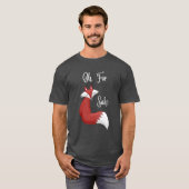 ああ、キツネ酒Tシャツ(ダークカラーTデザイン) Tシャツ (正面フル)