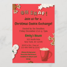 ああ、スナップ！クリスマスクッキー交換招待状