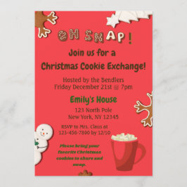 ああ、スナップ！クリスマスクッキー交換招待状 招待状