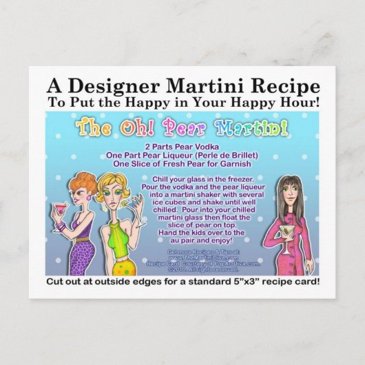 ああ!ナセマルティーニレシピはがき ポストカード (正面)