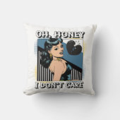 ああ、ハニー – 私はアート気にのヴィンテージ漫画 クッション (正面)
