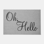 ああ、ハロー引用文おもしろいことわざユーモアヒップスターグレー ドアマット (正面)