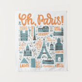 ああ、パリ! |の町のタイポグラフィ タペストリー (正面)