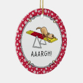 ああ!ビッおもしろいクした犬の敏捷性テーター セラミックオーナメント (右)