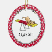 ああ！ビッおもしろいクした犬の敏捷性テーター セラミックオーナメント (左)